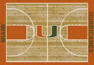 Miami Hurricanes Milliken Basketball Home Court Novelty Area Rug