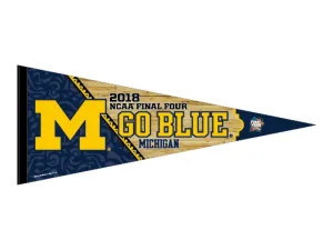 Michigan Wolverines 2018 NCAA Final Four March Madness San Antonio Pennant