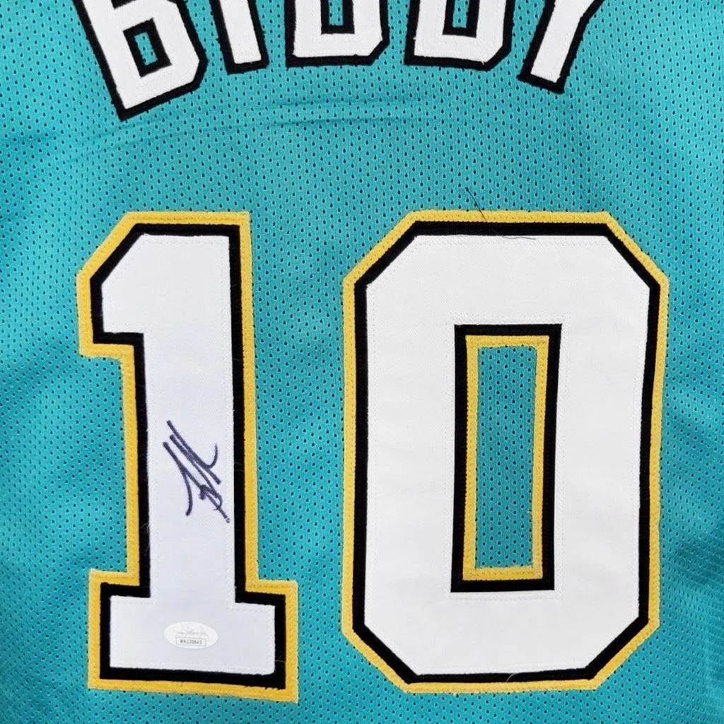 Mike Bibby Signed Vancouver Light Blue Basketball Jersey (JSA)