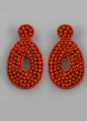 Myla Beaded Teardrops-Rust