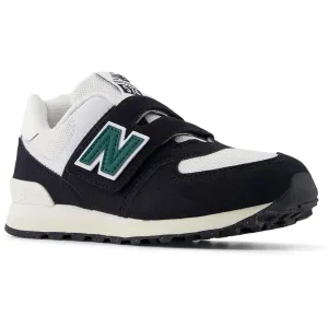 New Balance Black 574 Kids Hook & Loop Sneakers