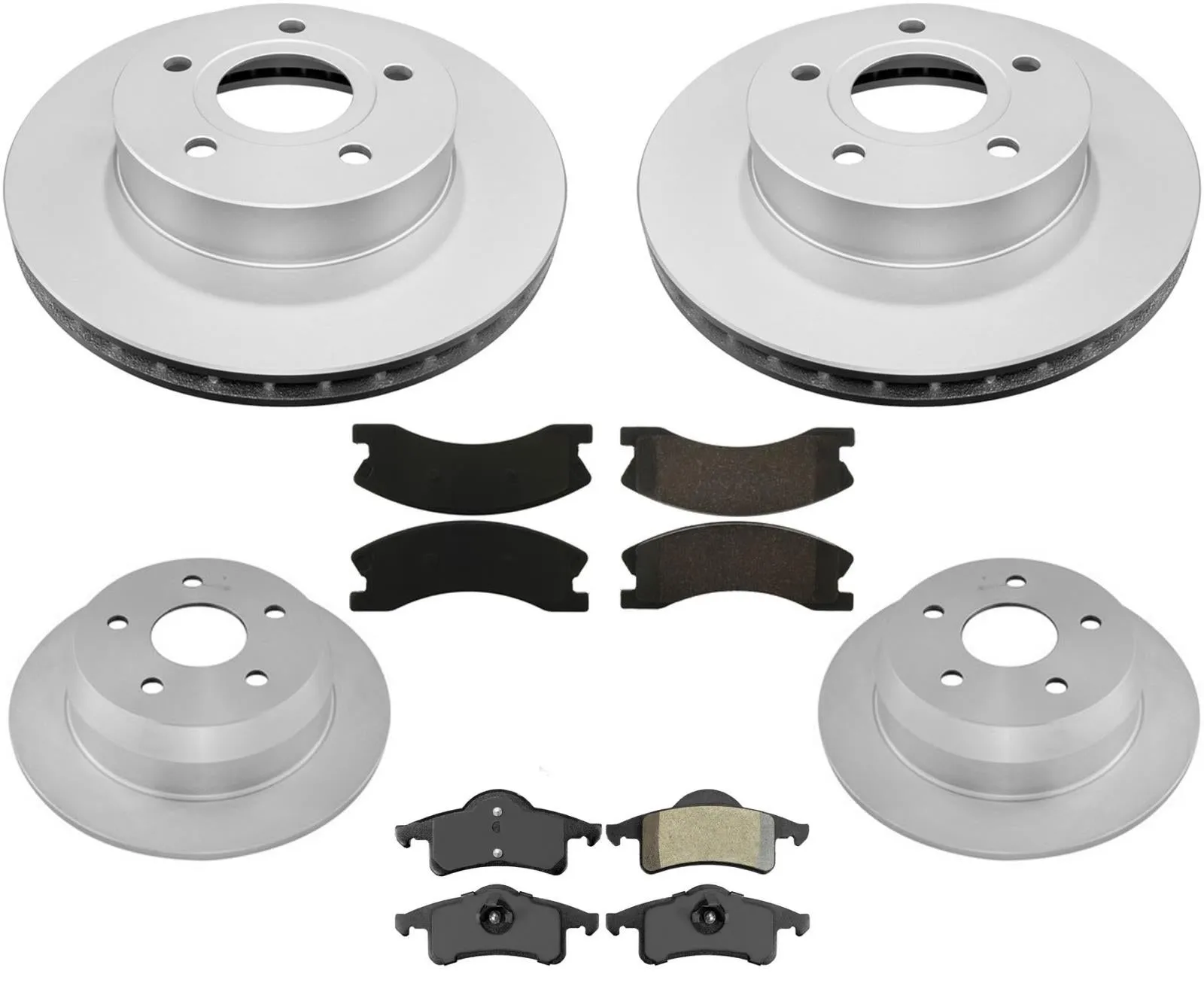 New Front Rear Rotors Brake Pads Shoes Spring Kit for Jeep Grand Cherokee 03-04