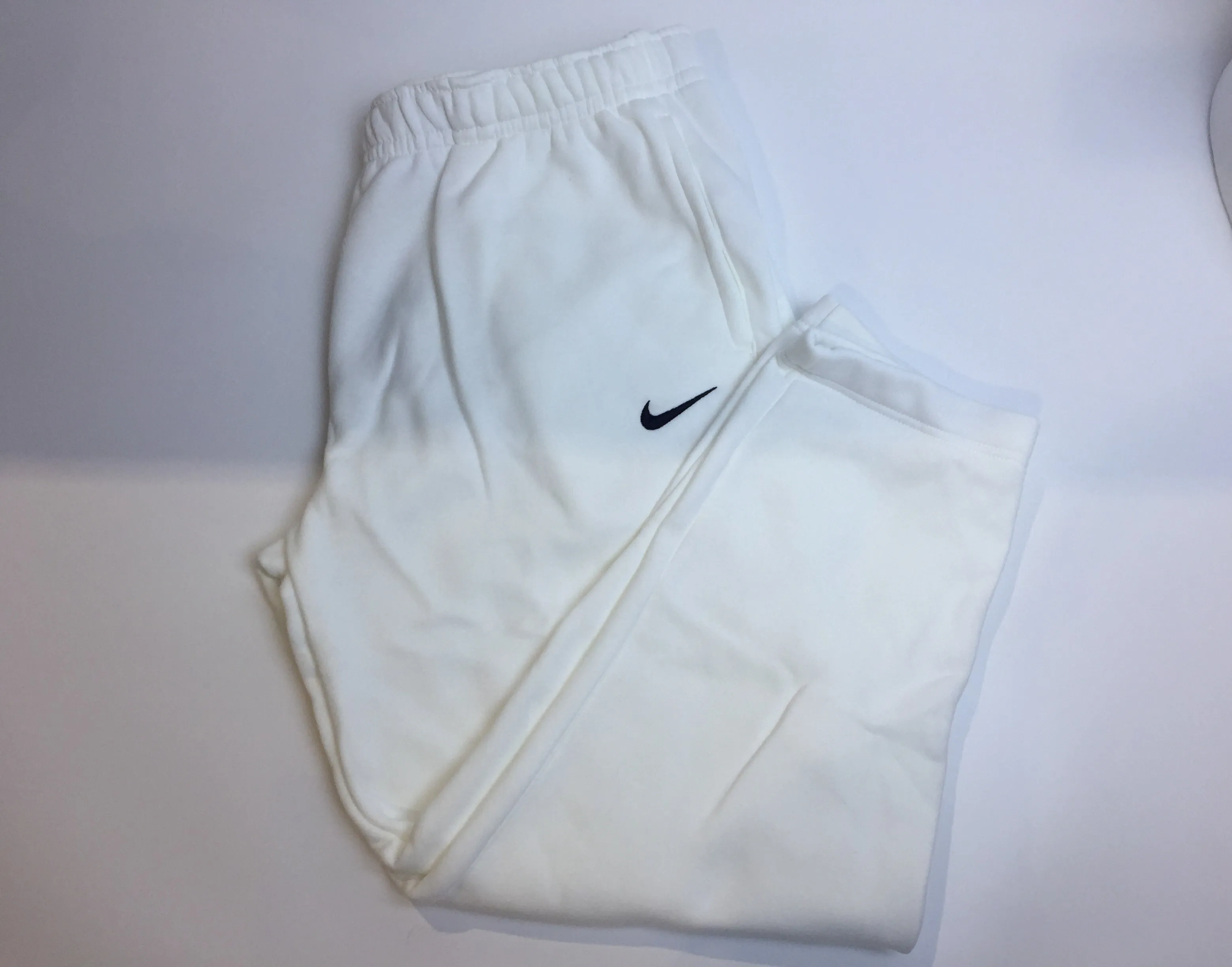 Nike Womens Club Fleece Jogger Sweatpants White X-Large