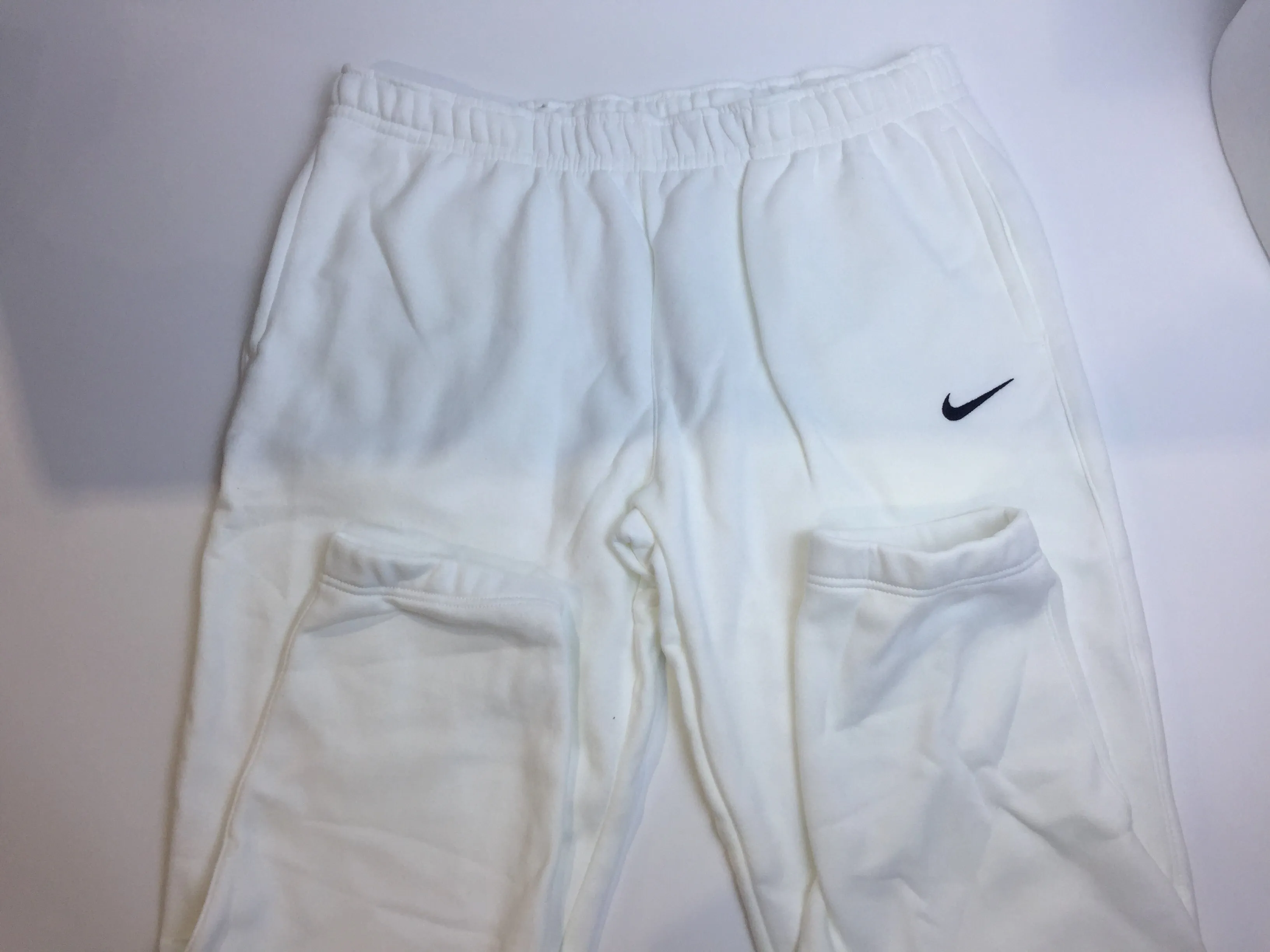 Nike Womens Club Fleece Jogger Sweatpants White X-Large