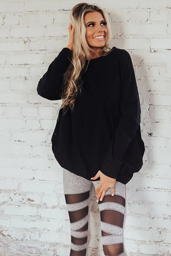 No Place Like Home Tunic Sweatshirt in Black