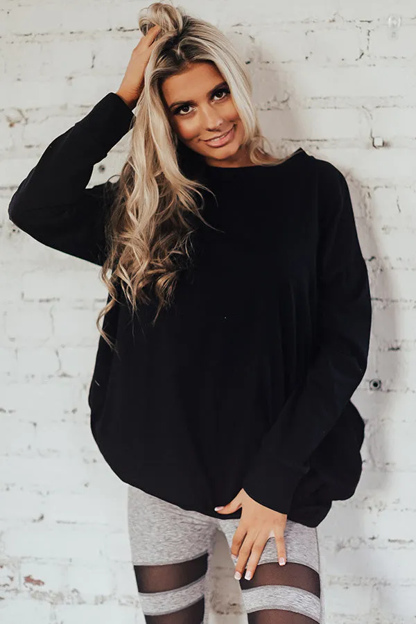 No Place Like Home Tunic Sweatshirt in Black