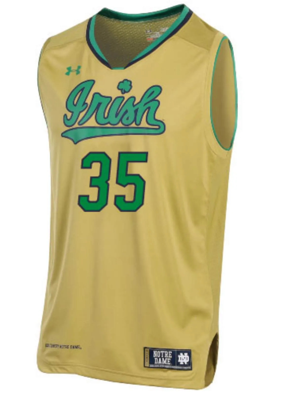 Notre Dame Fighting Irish Under Armour NCAA Basketball Replica #35 Gold Jersey