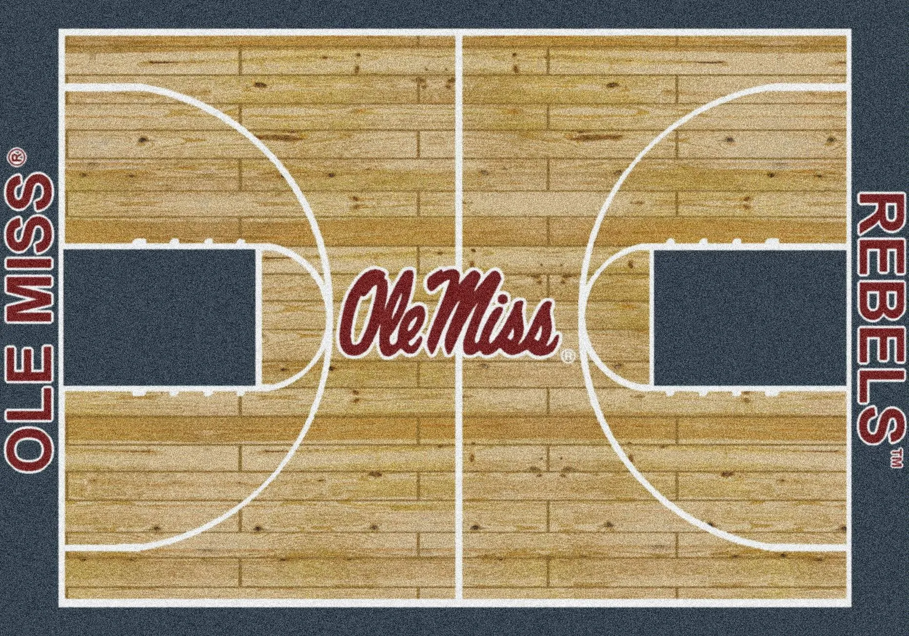 Ole Miss Rebels Milliken Basketball Home Court Novelty Area Rug