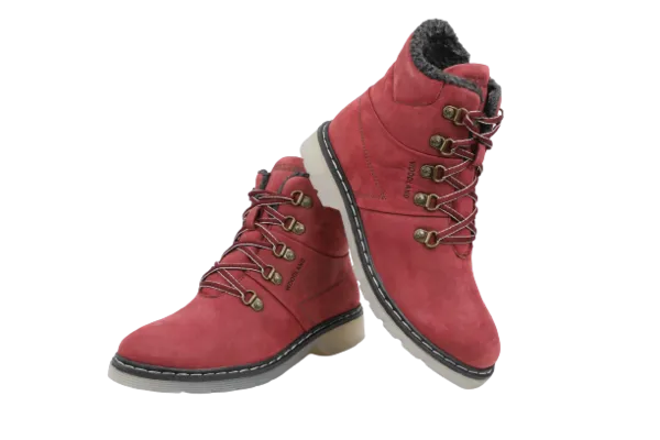 Original Woodland Women's Leather Boots (#3133118_Port Red)