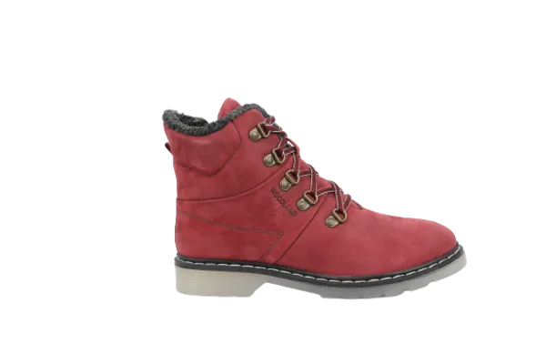 Original Woodland Women's Leather Boots (#3133118_Port Red)