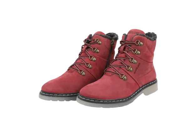 Original Woodland Women's Leather Boots (#3133118_Port Red)