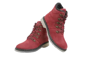 Original Woodland Women's Leather Boots (#3133118_Port Red)