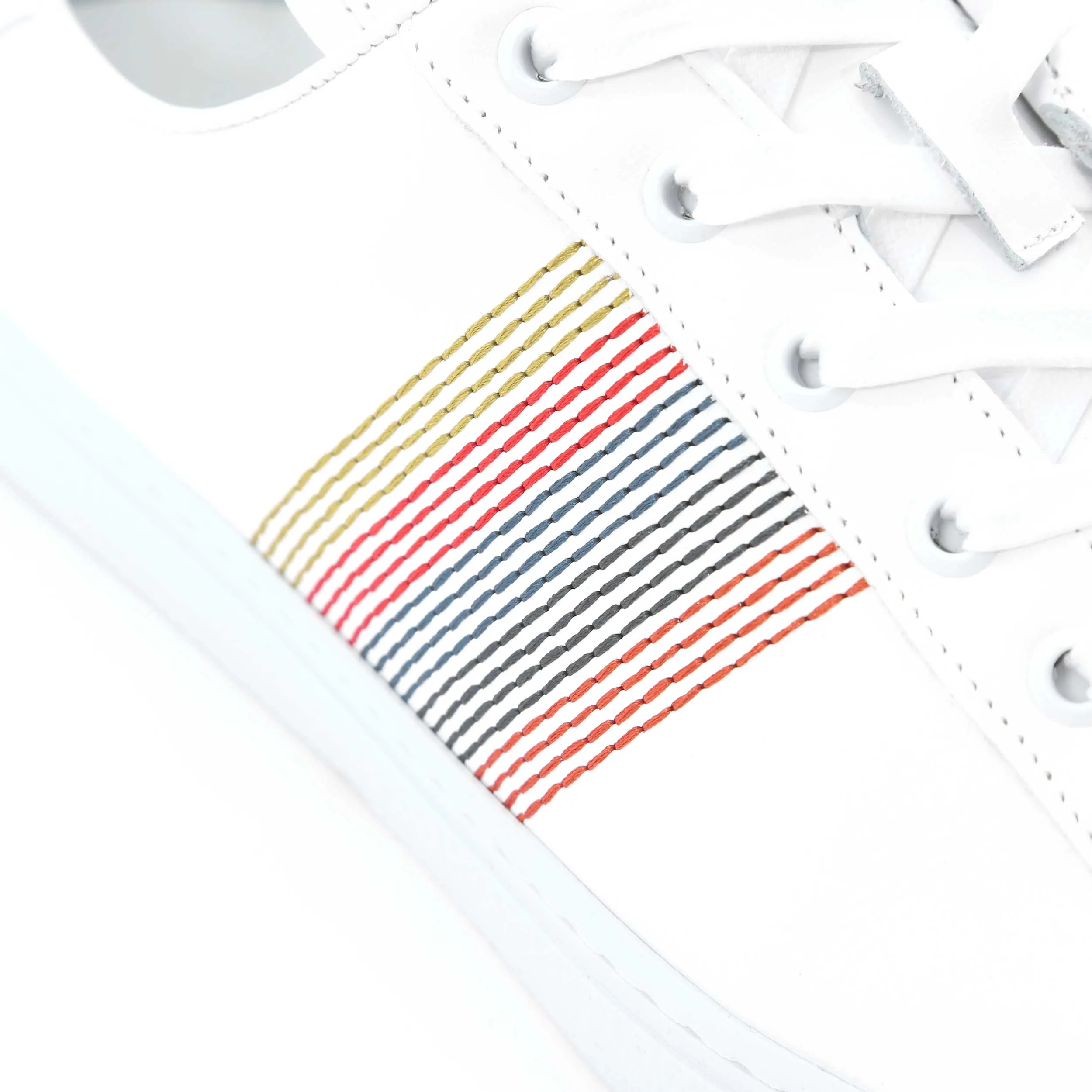 Paul Smith Embroidered Stripes Trainer in White