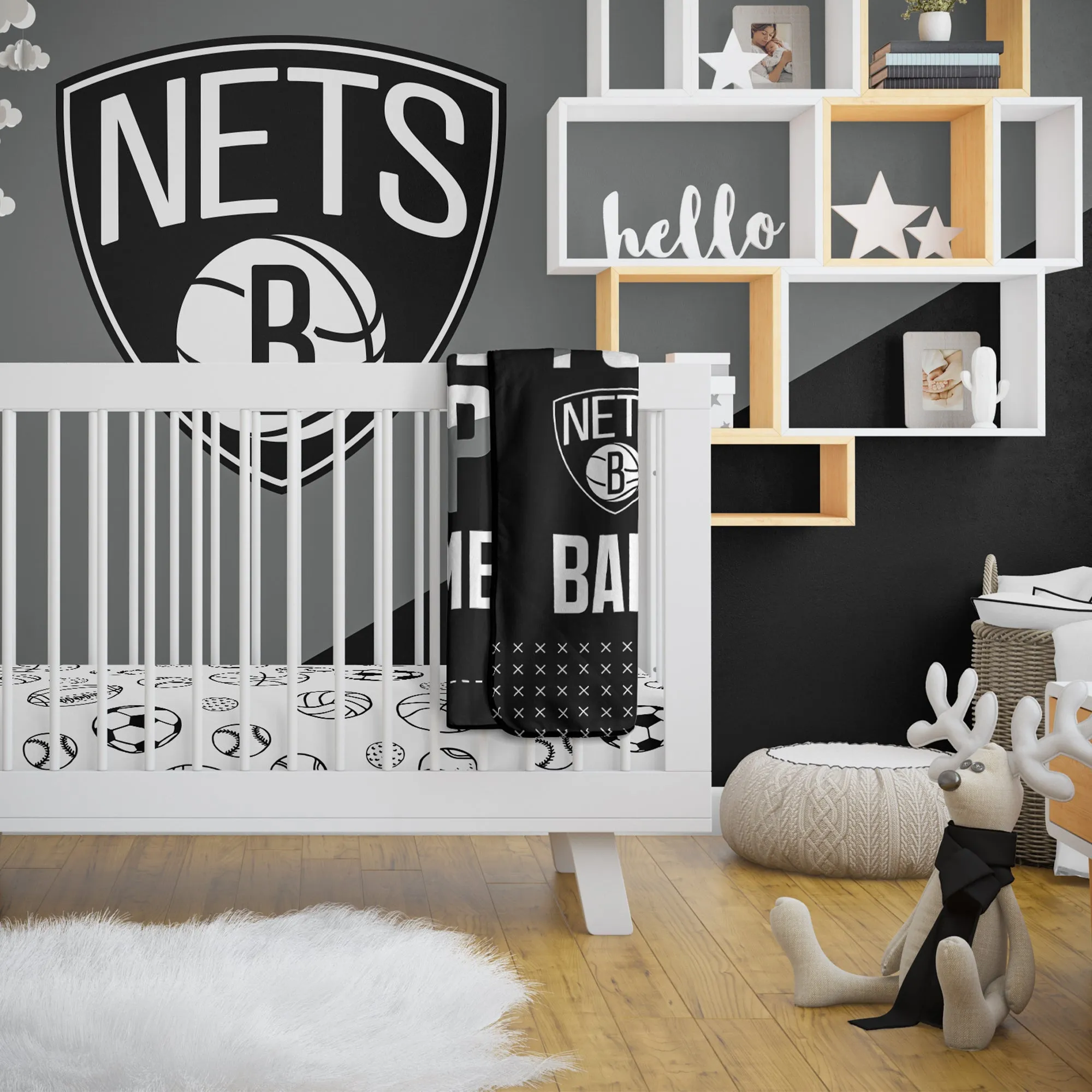 Personalized Brooklyn Nets MVP Baby Pixel Fleece Blanket