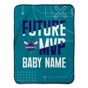 Personalized Charlotte Hornets MVP Baby Pixel Fleece Blanket