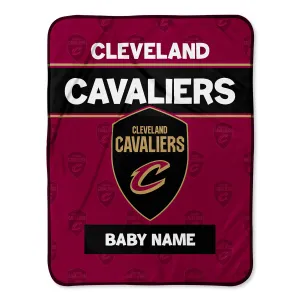 Personalized Cleveland Cavaliers Emblem Baby Pixel Fleece Blanket