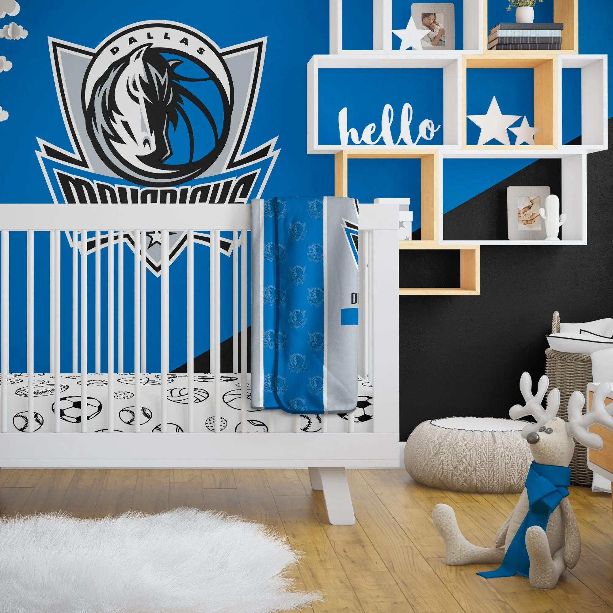 Personalized Dallas Mavericks Icon Baby Pixel Fleece Blanket