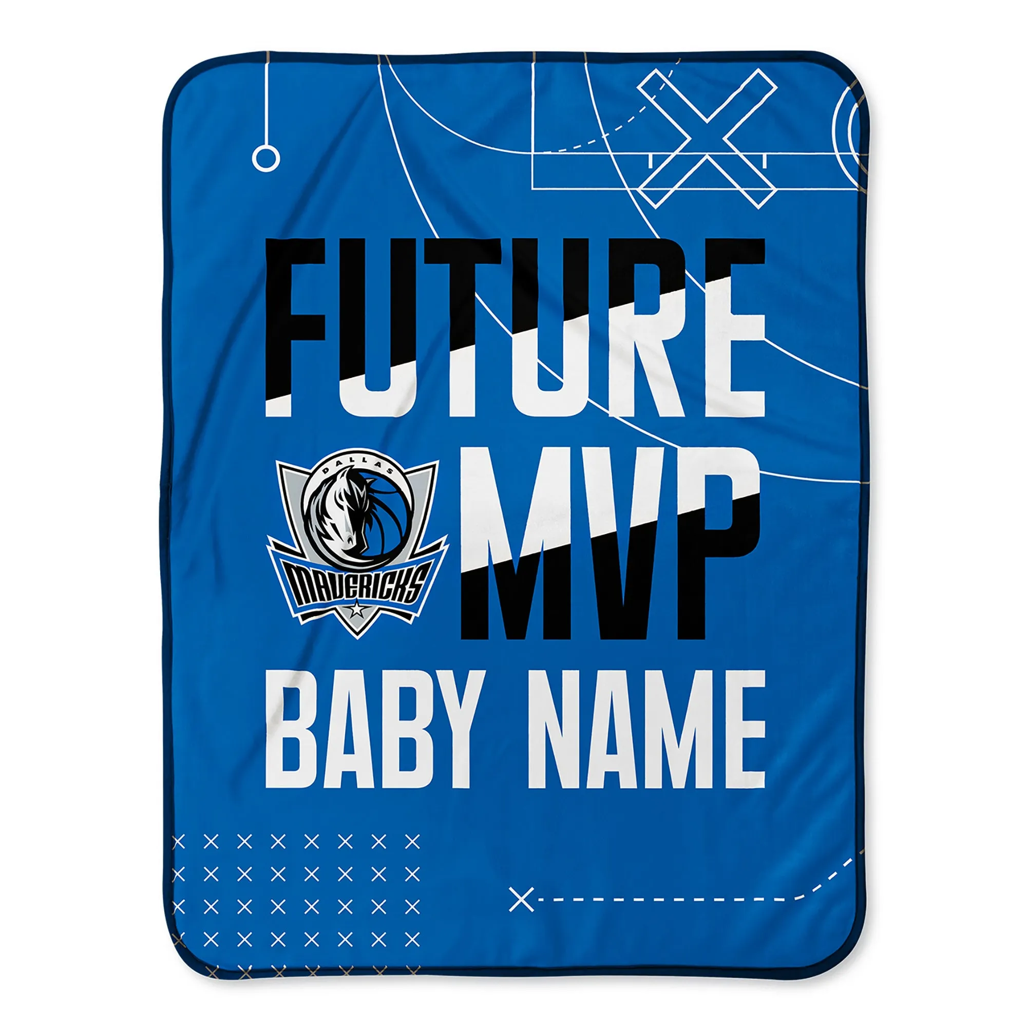 Personalized Dallas Mavericks MVP Baby Pixel Fleece Blanket