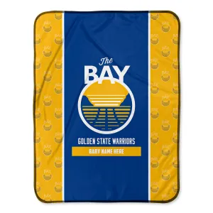 Personalized Golden State Warriors Icon Baby Pixel Fleece Blanket