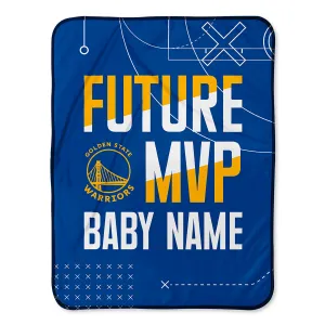 Personalized Golden State Warriors MVP Baby Pixel Fleece Blanket