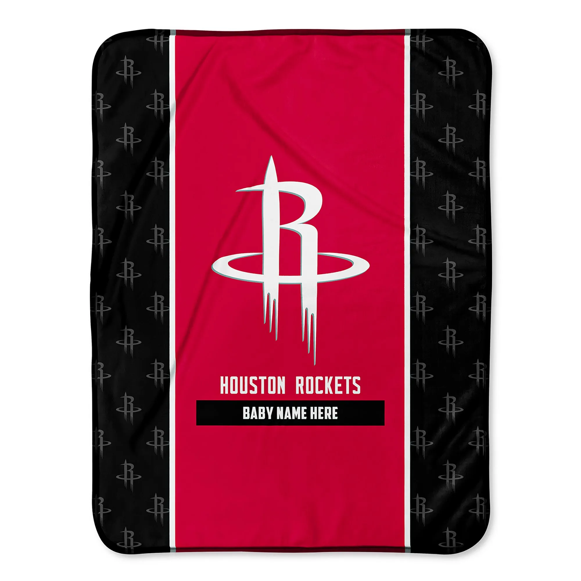 Personalized Houston Rockets Icon Baby Pixel Fleece Blanket