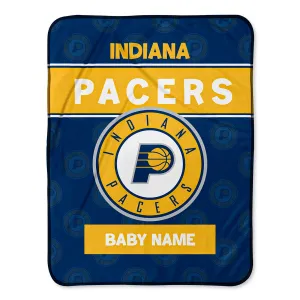 Personalized Indiana Pacers Emblem Baby Pixel Fleece Blanket