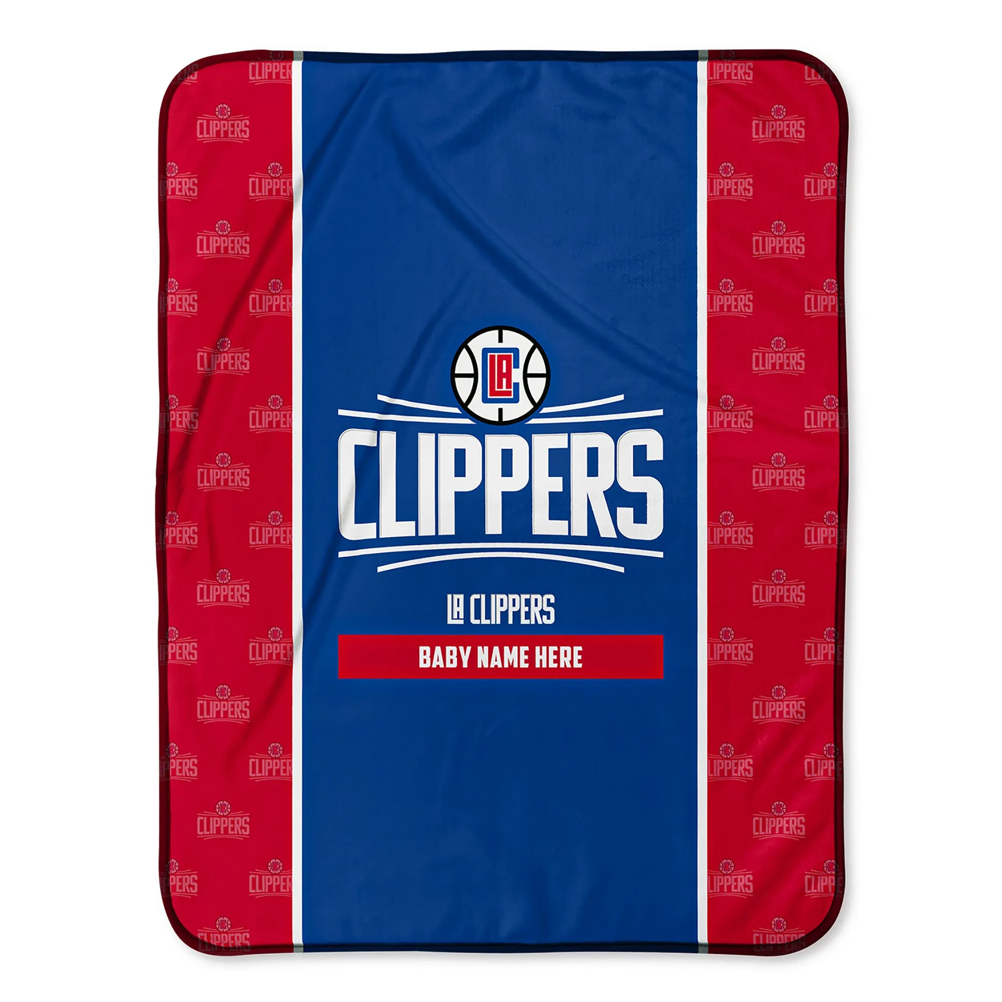 Personalized Los Angeles Clippers Icon Baby Pixel Fleece Blanket