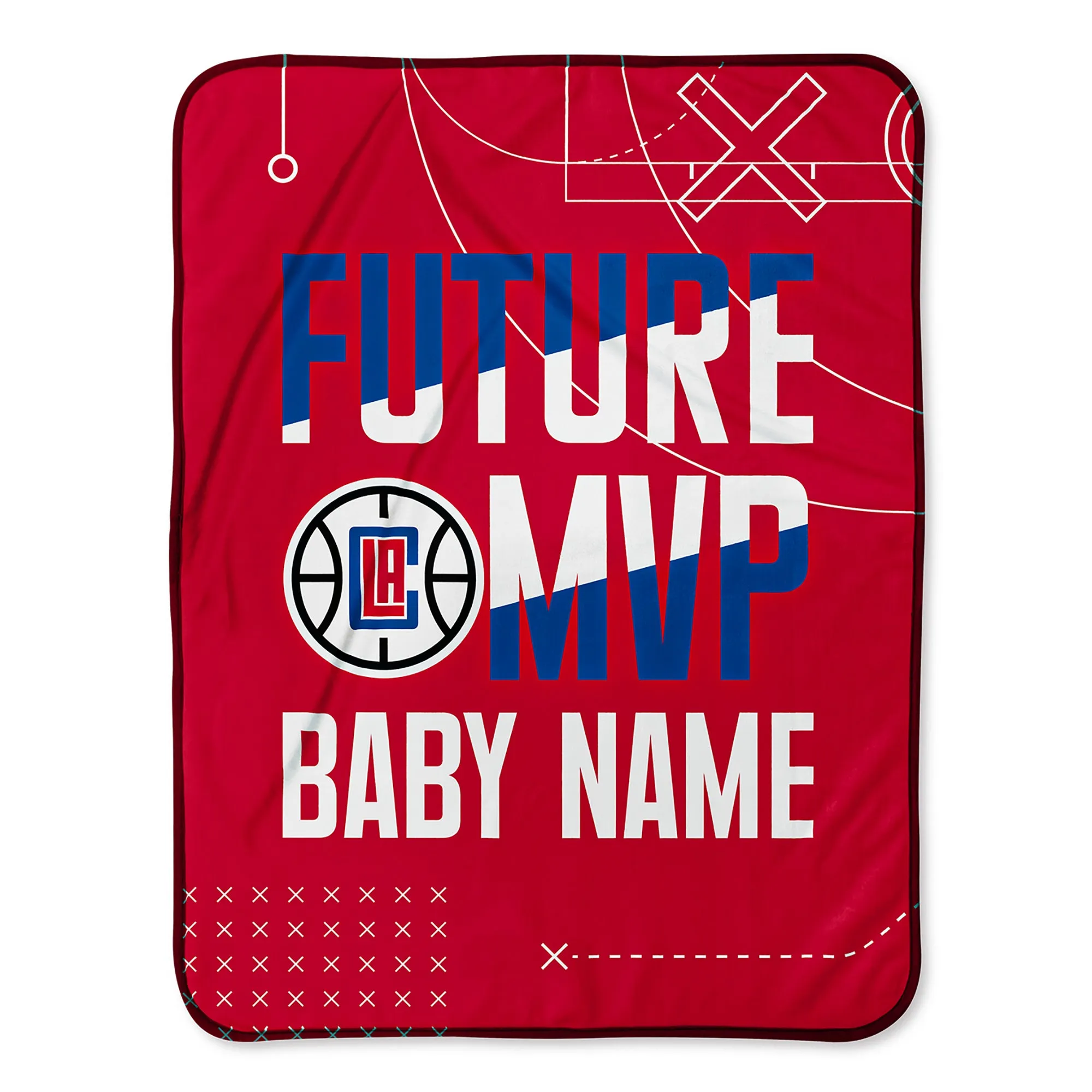 Personalized Los Angeles Clippers MVP Baby Pixel Fleece Blanket