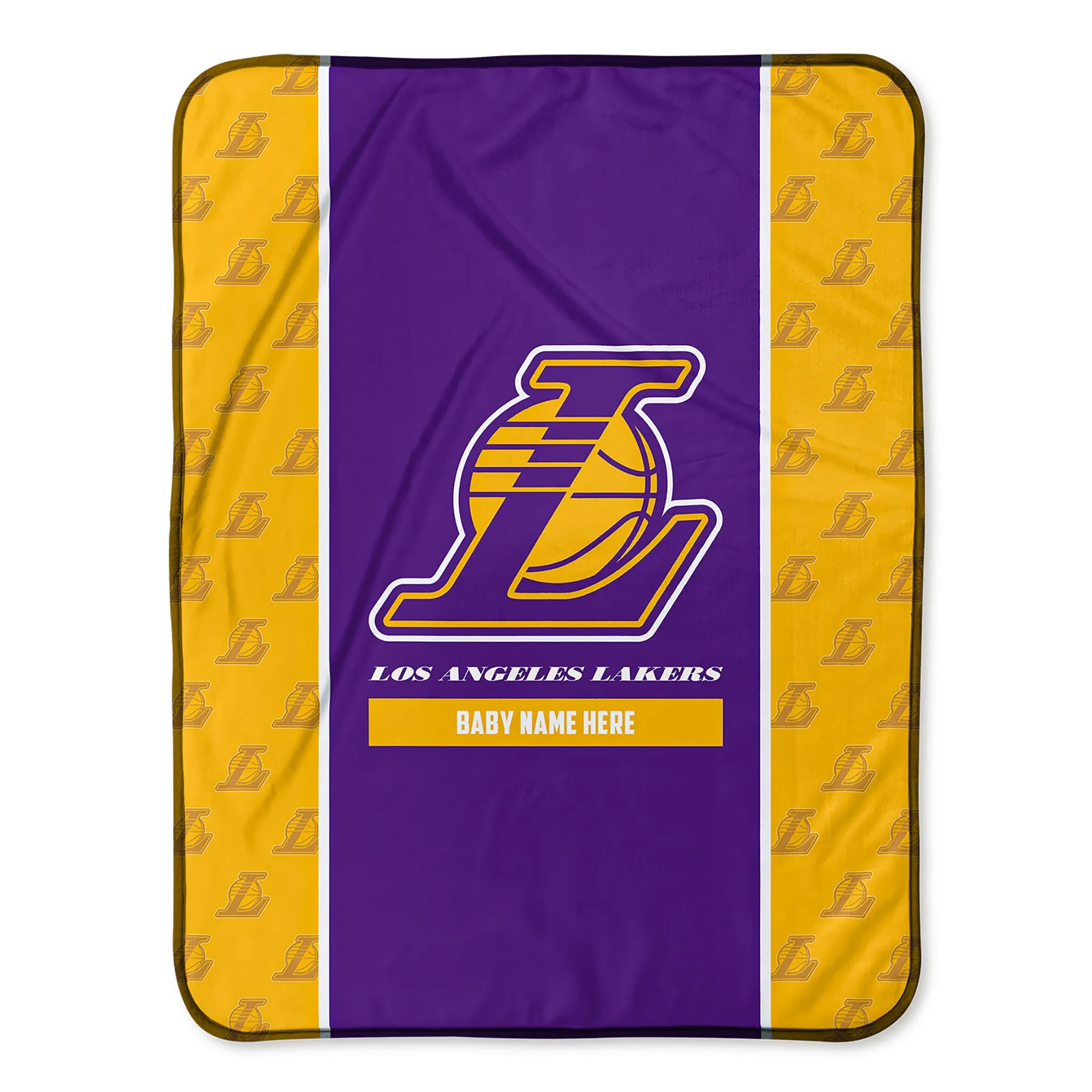 Personalized Los Angeles Lakers Icon Baby Pixel Fleece Blanket