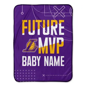 Personalized Los Angeles Lakers MVP Baby Pixel Fleece Blanket