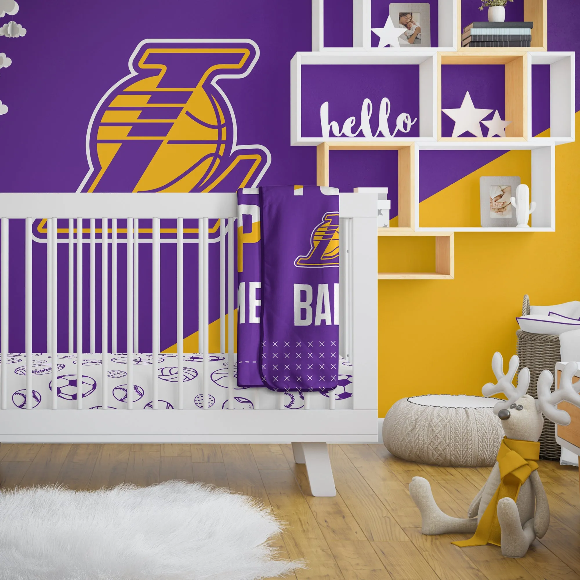 Personalized Los Angeles Lakers MVP Baby Pixel Fleece Blanket