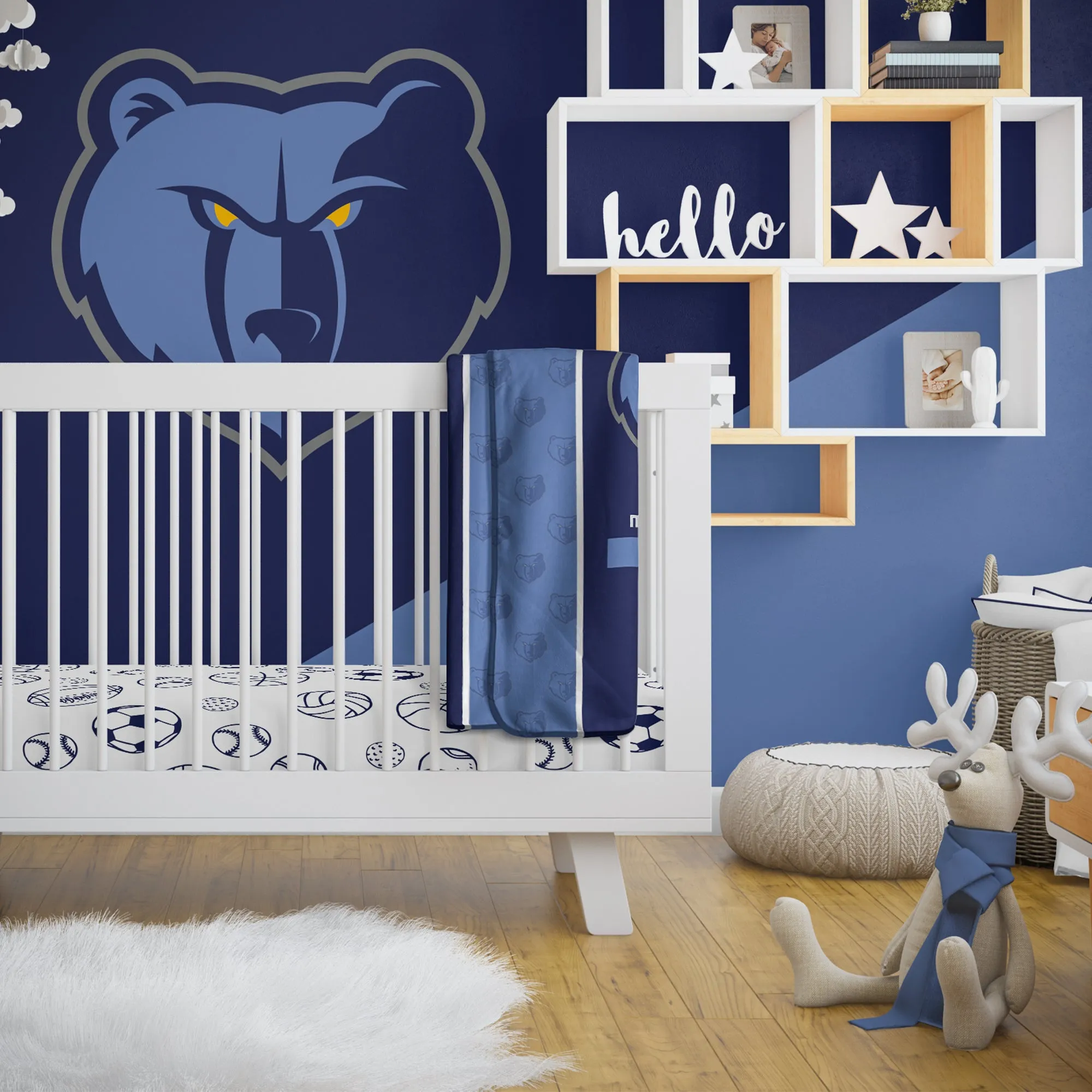 Personalized Memphis Grizzlies Icon Baby Pixel Fleece Blanket