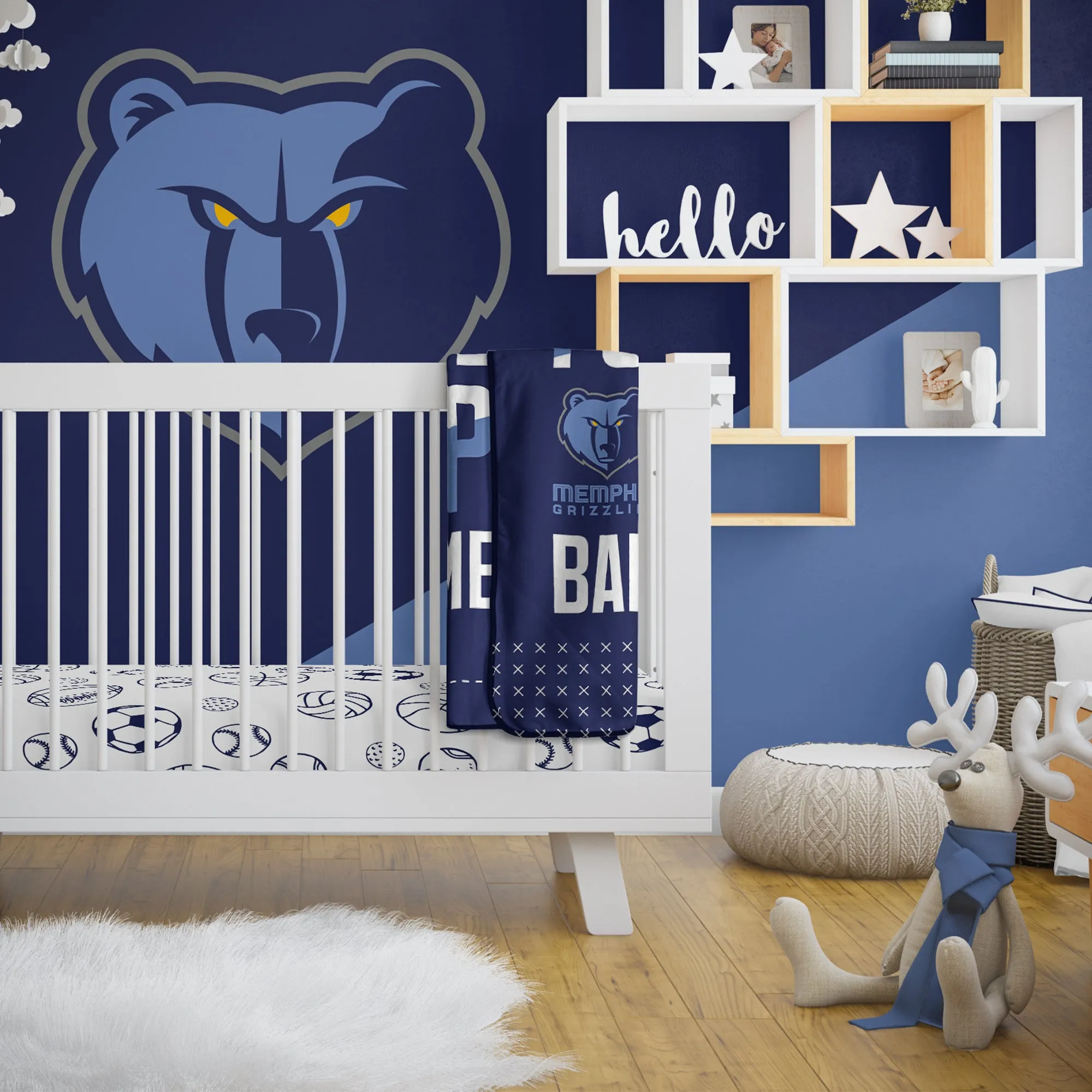 Personalized Memphis Grizzlies MVP Baby Pixel Fleece Blanket