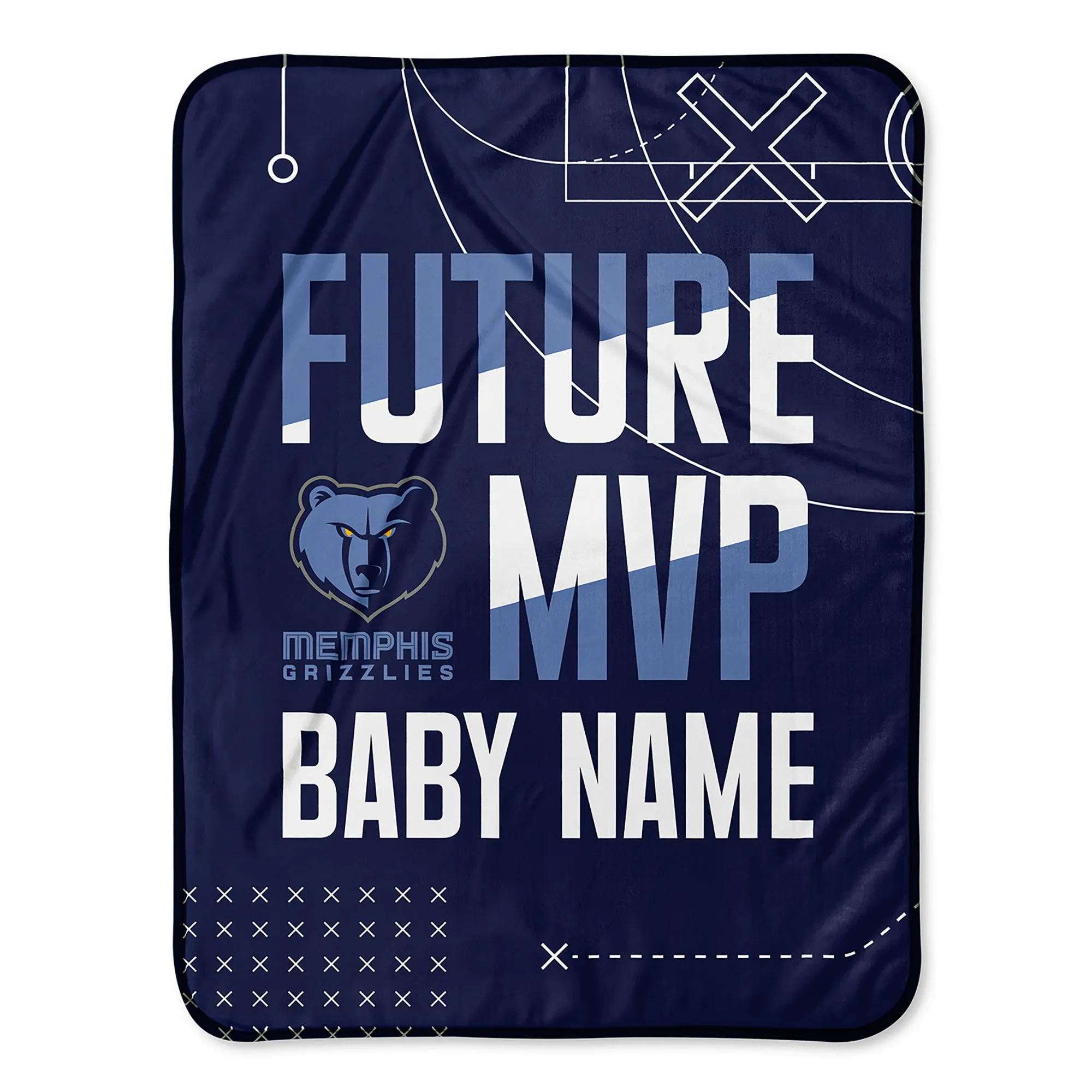 Personalized Memphis Grizzlies MVP Baby Pixel Fleece Blanket