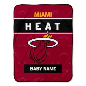 Personalized Miami Heat Emblem Baby Pixel Fleece Blanket