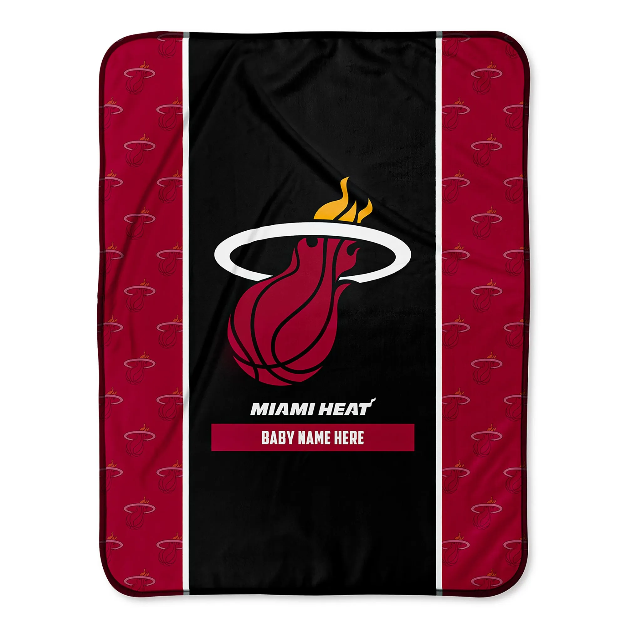 Personalized Miami Heat Icon Baby Pixel Fleece Blanket