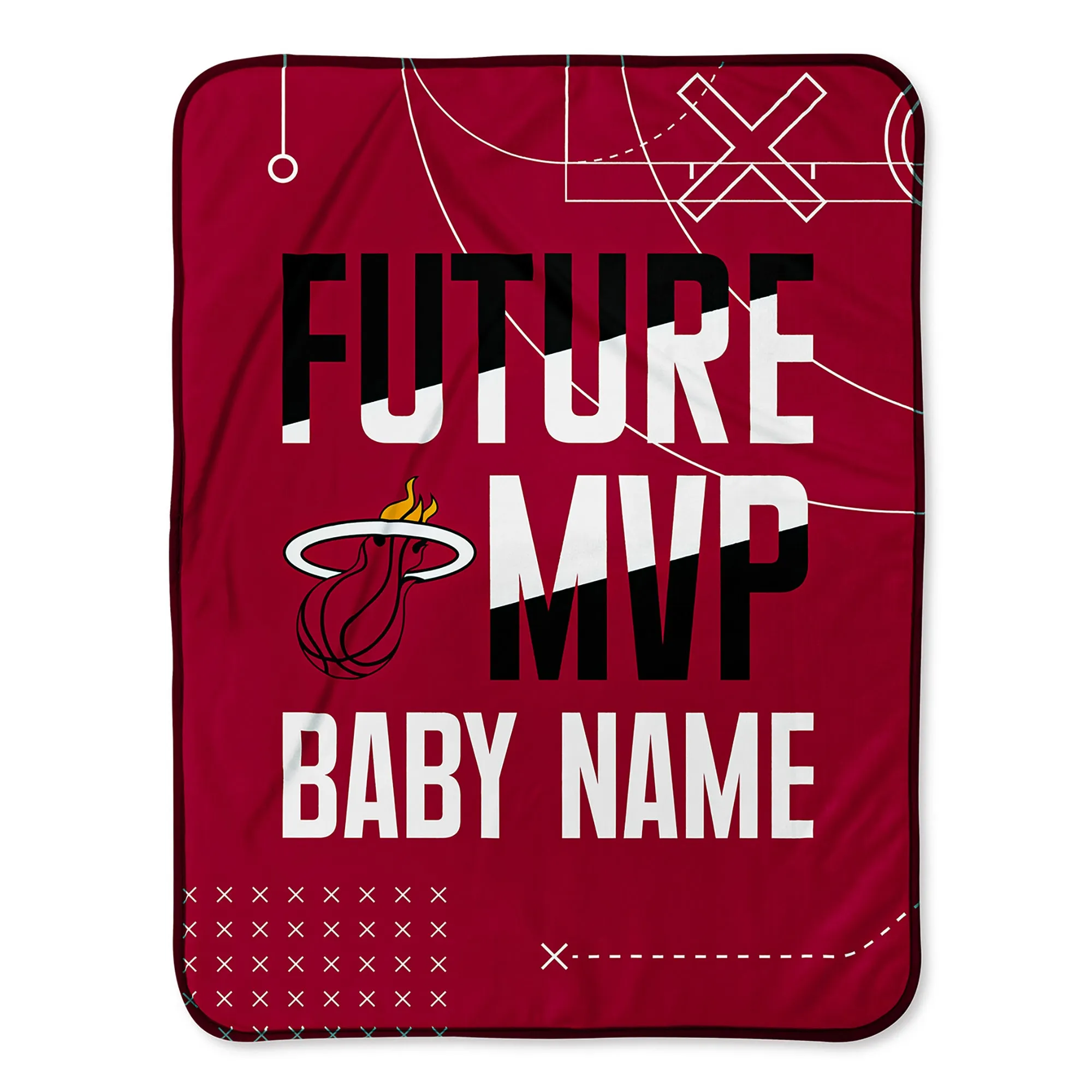 Personalized Miami Heat MVP Baby Pixel Fleece Blanket