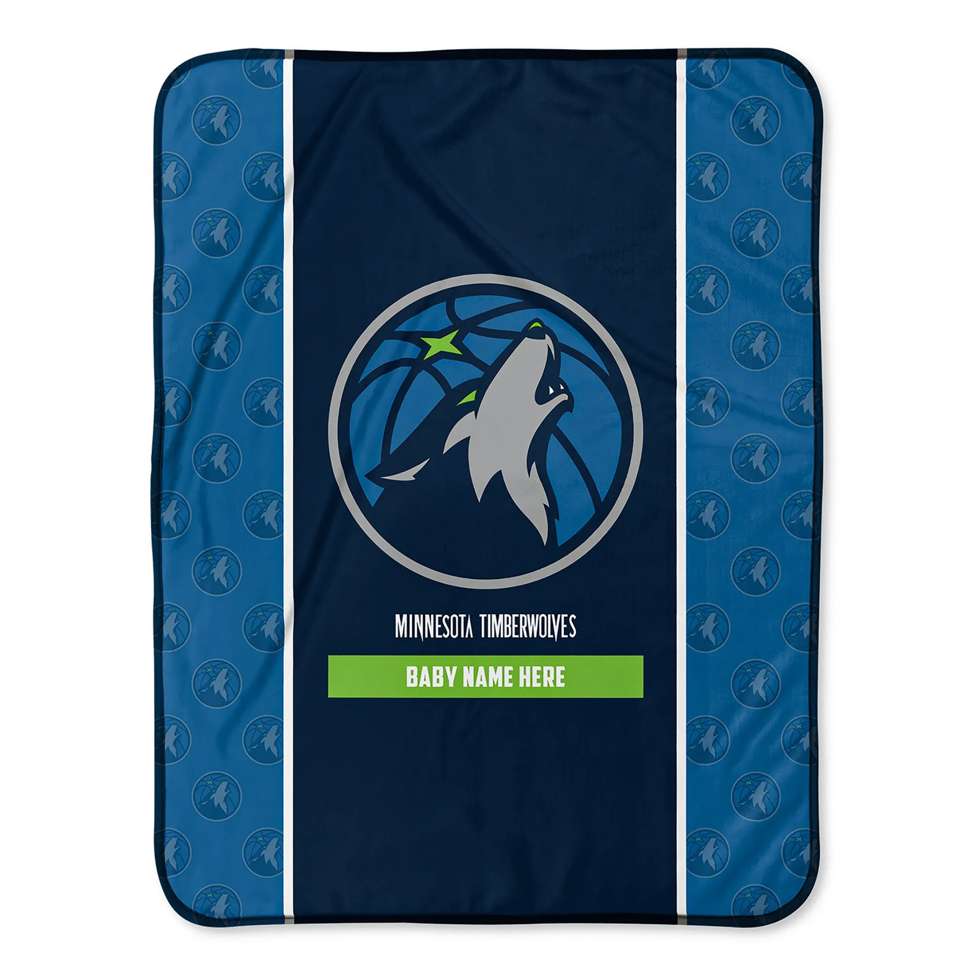 Personalized Minnesota Timberwolves Icon Baby Pixel Fleece Blanket