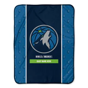 Personalized Minnesota Timberwolves Icon Baby Pixel Fleece Blanket