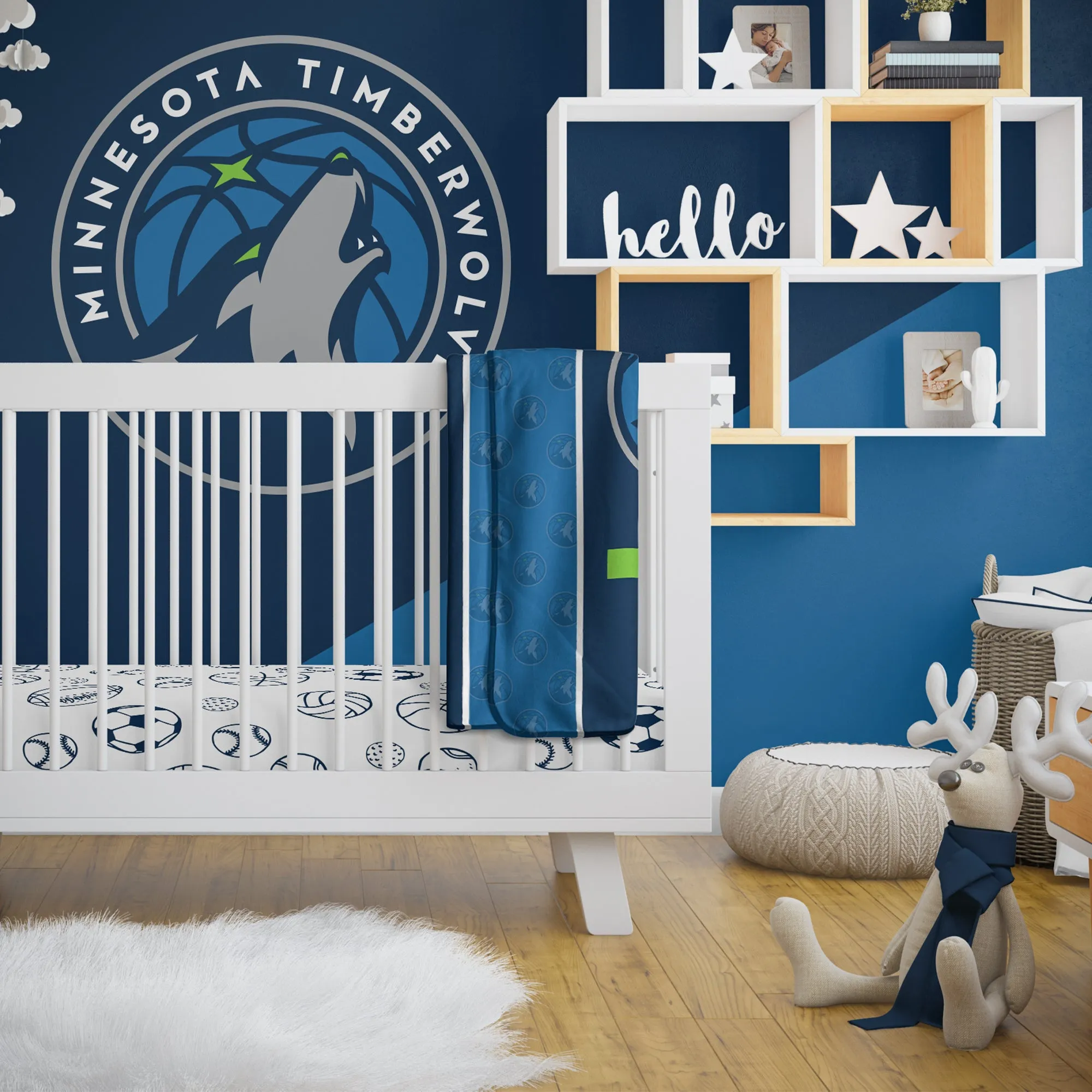 Personalized Minnesota Timberwolves Icon Baby Pixel Fleece Blanket