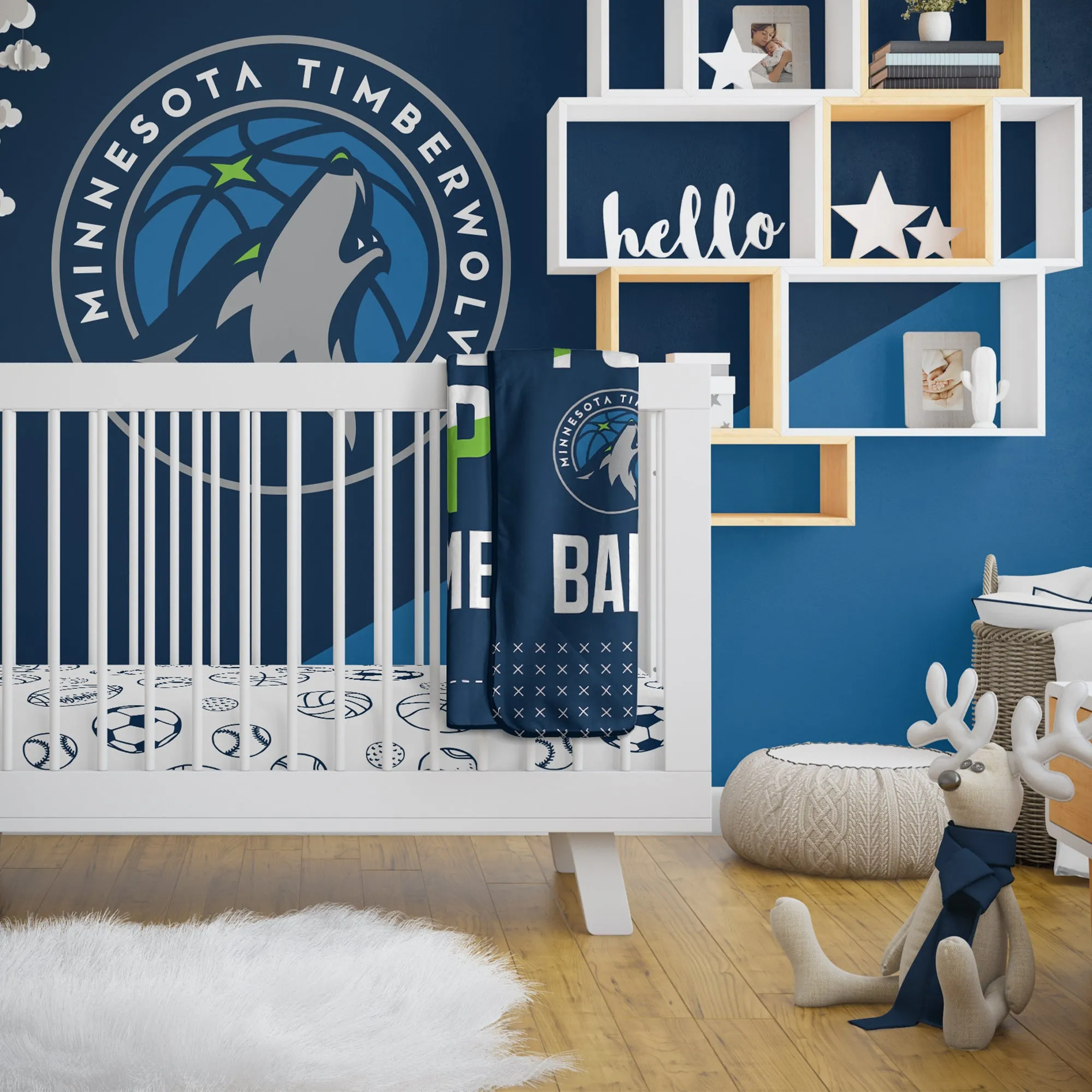 Personalized Minnesota Timberwolves MVP Baby Pixel Fleece Blanket