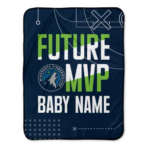 Personalized Minnesota Timberwolves MVP Baby Pixel Fleece Blanket