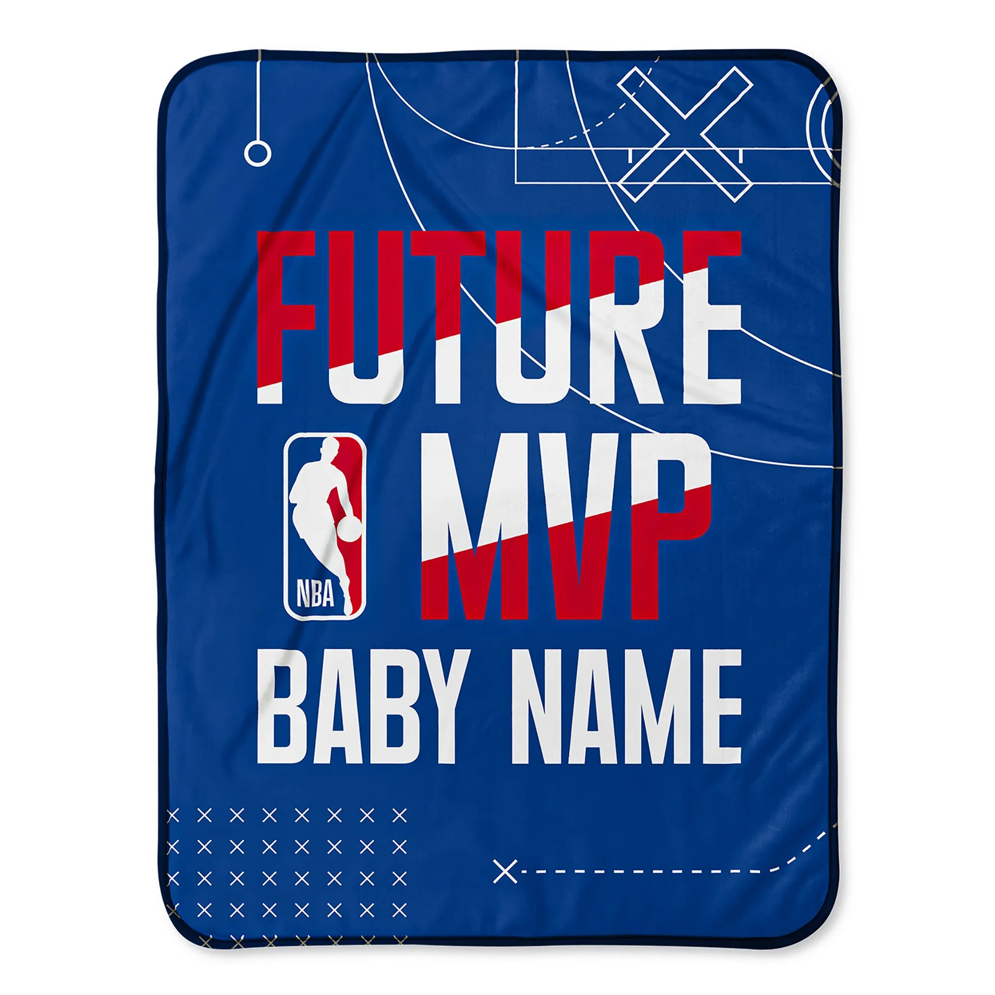 Personalized NBA MVP Baby Pixel Fleece Blanket