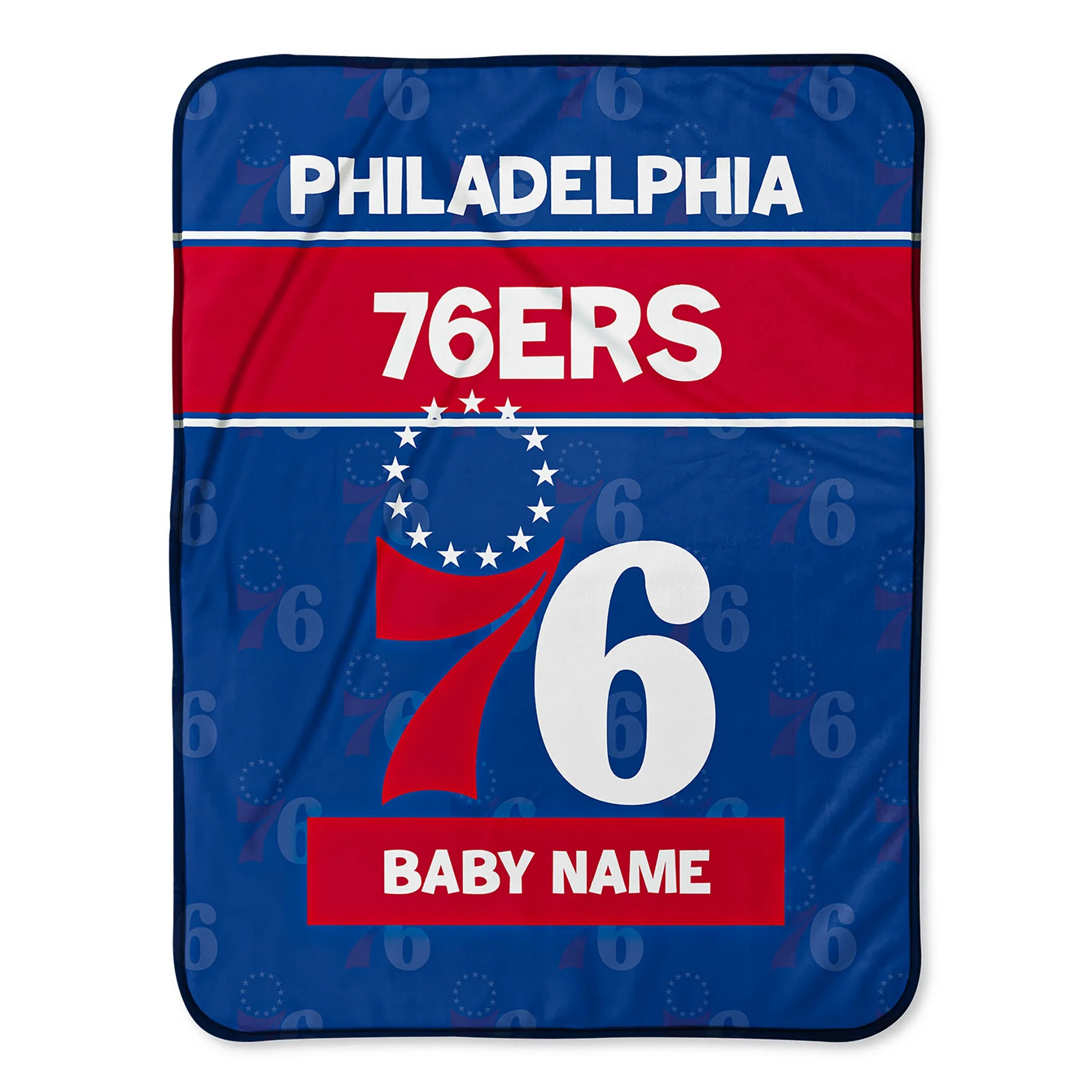 Personalized Philadelphia 76ers Emblem Baby Pixel Fleece Blanket