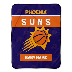 Personalized Phoenix Suns Emblem Baby Pixel Fleece Blanket