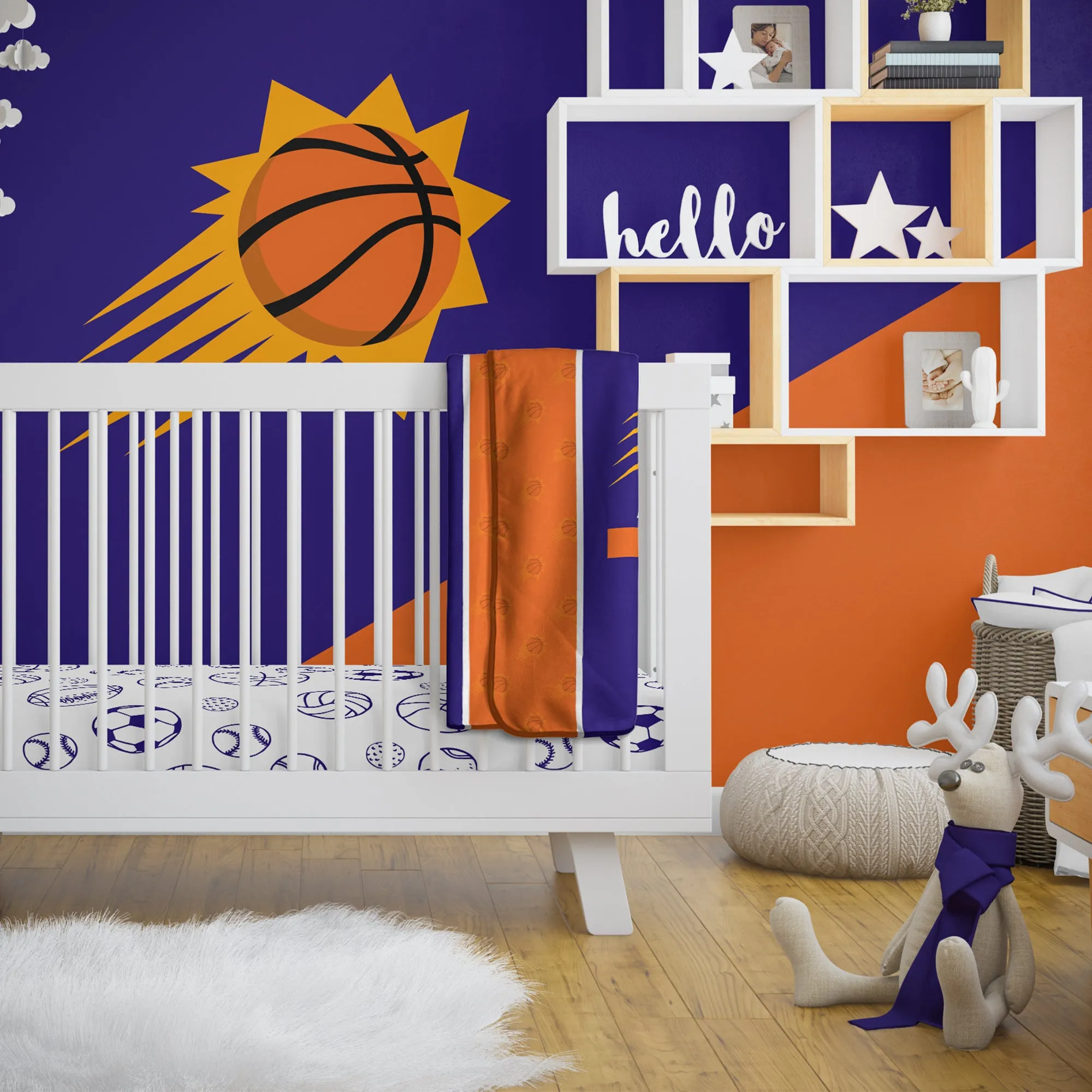 Personalized Phoenix Suns Icon Baby Pixel Fleece Blanket