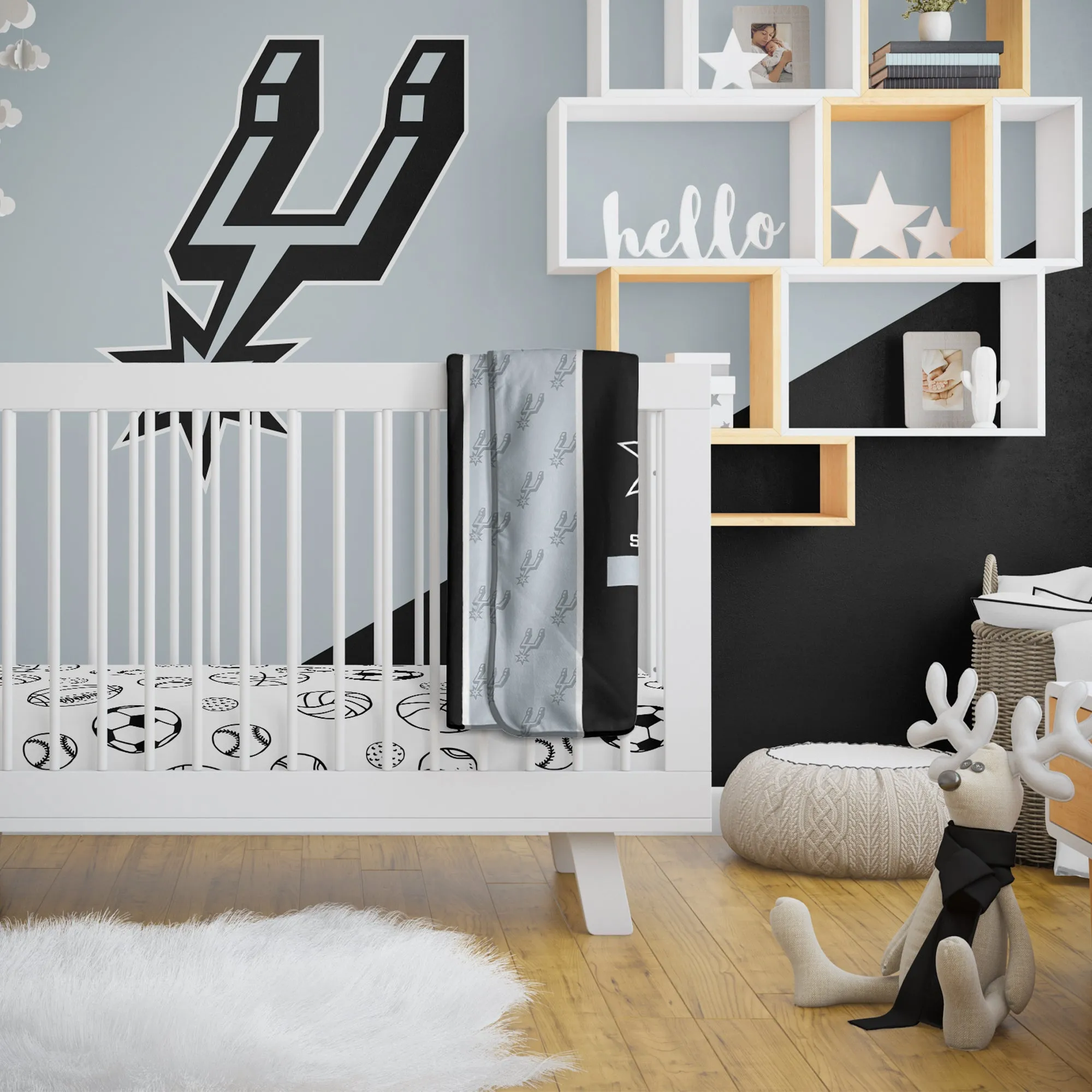 Personalized San Antonio Spurs Icon Baby Pixel Fleece Blanket