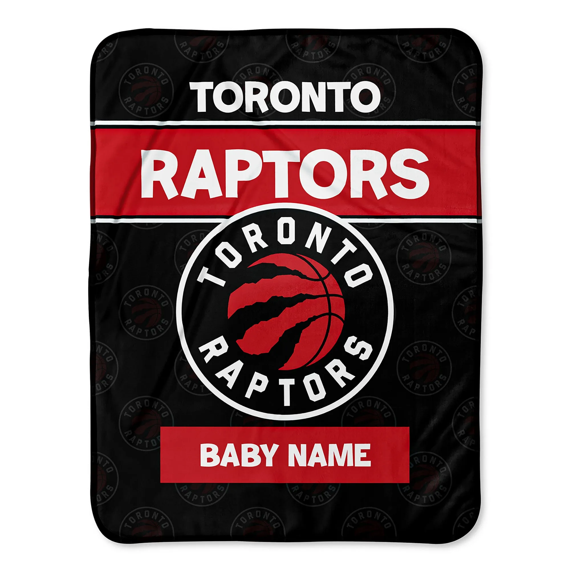 Personalized Toronto Raptors Emblem Baby Pixel Fleece Blanket