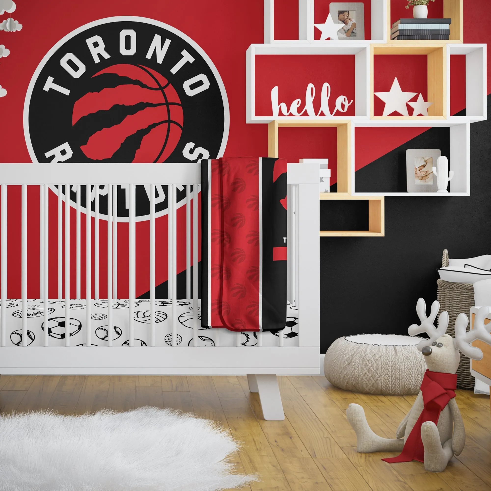 Personalized Toronto Raptors Icon Baby Pixel Fleece Blanket