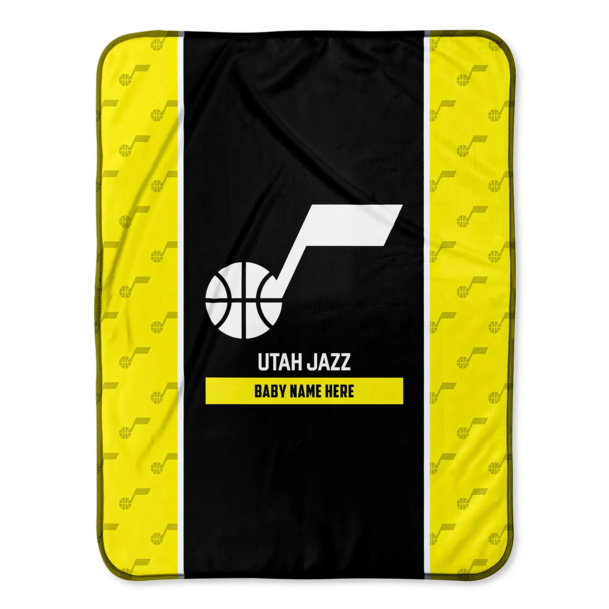 Personalized Utah Jazz Icon Baby Pixel Fleece Blanket